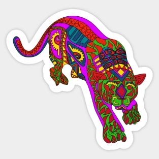 mandala king cougar ecopop Sticker